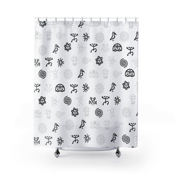 Unique Shower Curtain Taino Symbols 