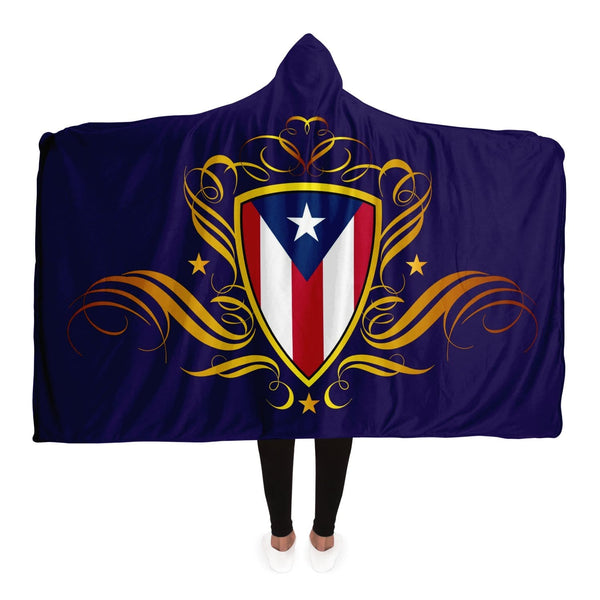 Modern Puerto Rican Crest Hooded blanket