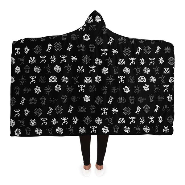 Taino Symbols Pattern Hooded Blanket