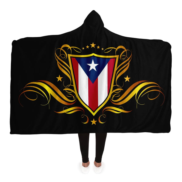 Classic Puerto Rican Crest Hooded Blanket