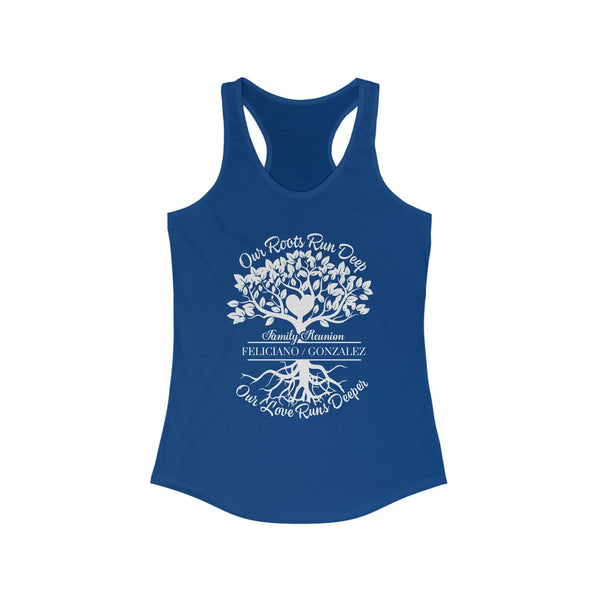 Women's Ideal Racerback Tank in Blue & Red