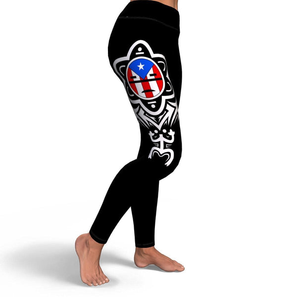 Puerto Rican Taino Man Yoga Black Leggings