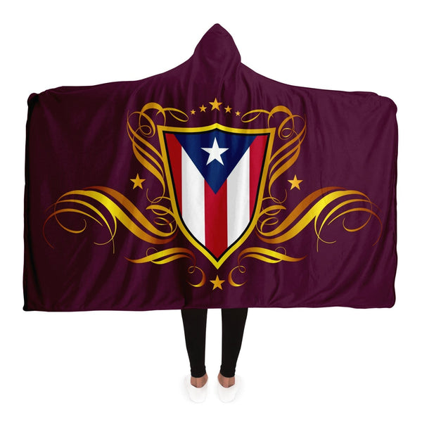 Classic Puerto Rican Crest Hooded Blanket