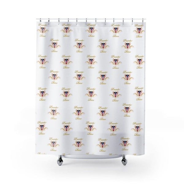 Classic Puerto Rican Crest Patterned Shower Curtain